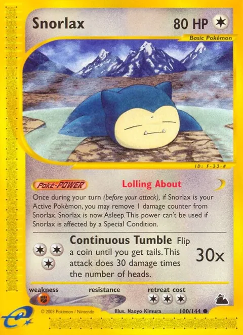 Snorlax #100/144 Pokémon card from Skyridge