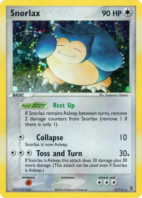 Snorlax #15/112 Pokémon card from EX FireRed & LeafGreen