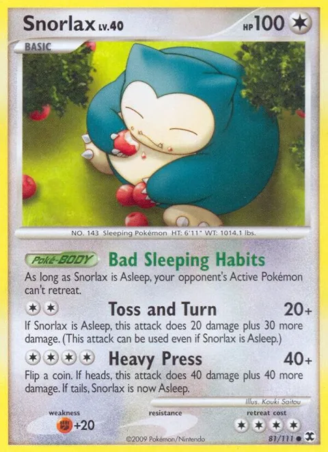 Snorlax 81 #81/111 Pokémon card from Rising Rivals