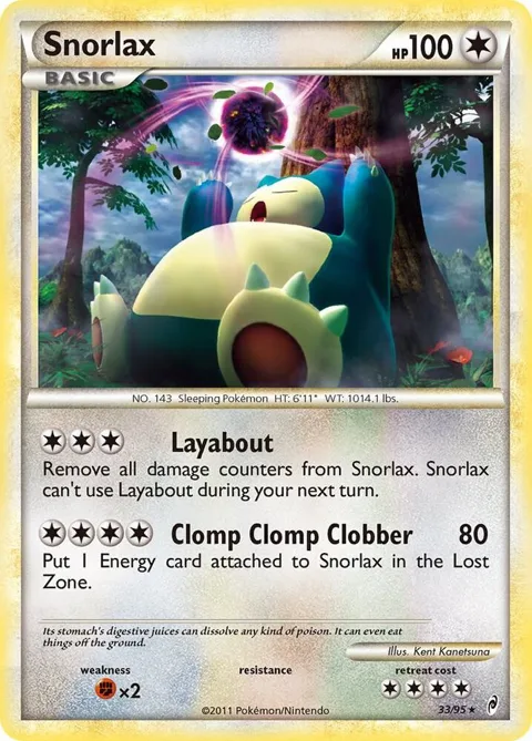 Snorlax #33/95 Reverse Holofoil Pokémon card from Call of Legends