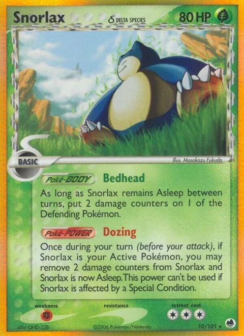 Snorlax Delta Species #10/101 Holofoil Pokémon card from EX Dragon Frontiers