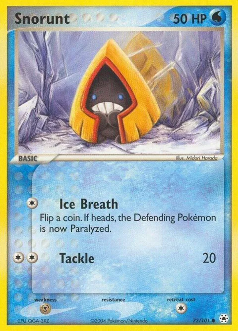 Snorunt #73/101 Reverse Holofoil Pokémon card from EX Hidden Legends