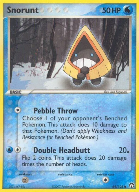 Snorunt #64/108 Pokémon card from EX Power Keepers