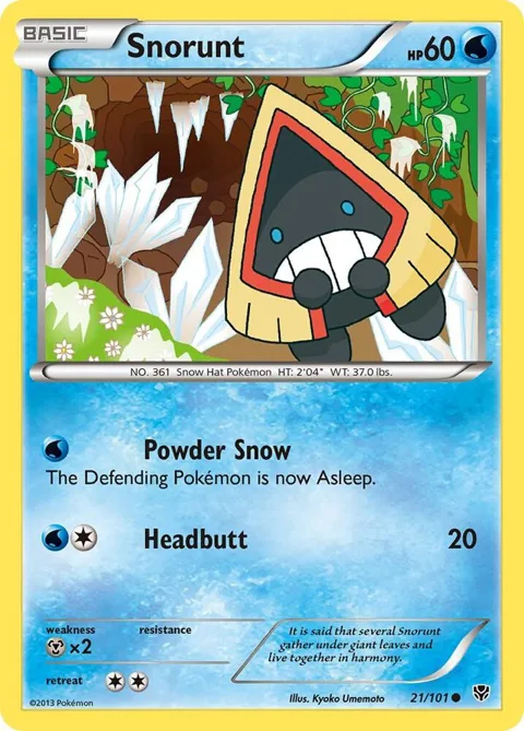 Snorunt #21/101 Pokémon card from Plasma Blast