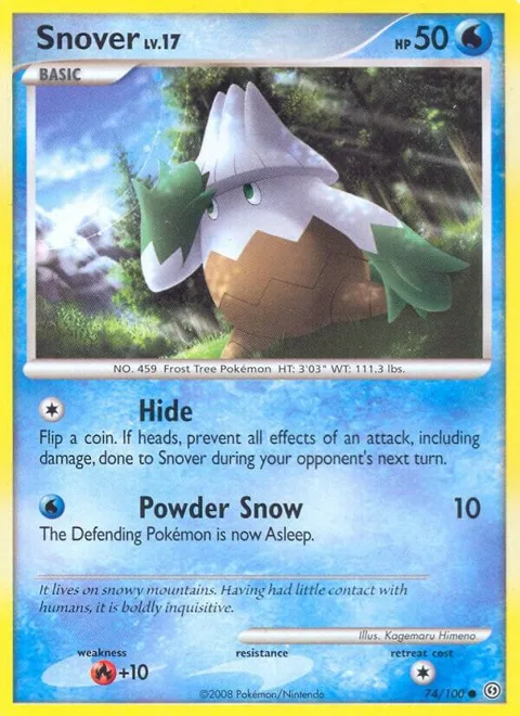 Snover #74/100 Pokémon card from Stormfront