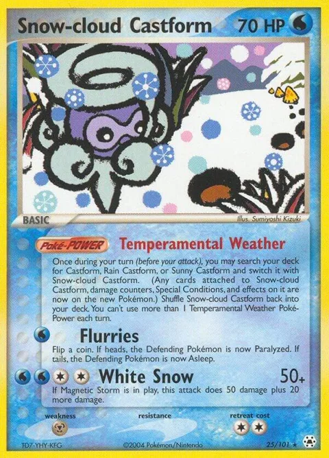 Snow-cloud Castform #25/101 Pokémon card from EX Hidden Legends