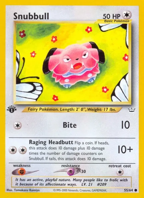 Snubbull #55/64 Unlimited Pokémon card from Neo Revelation