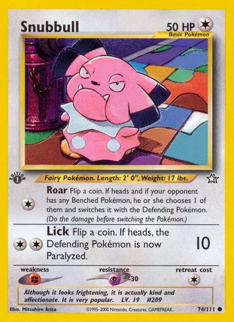 Snubbull #074/111 Unlimited Pokémon card from Neo Genesis
