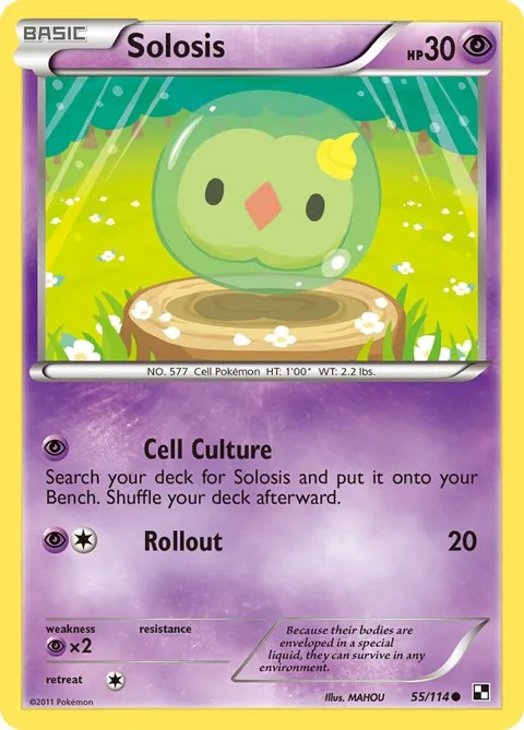 Solosis #55/114 Reverse Holofoil Pokémon card from Black and White
