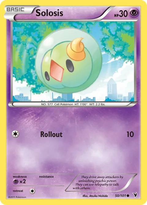 Solosis #50/101 Reverse Holofoil Pokémon card from Noble Victories