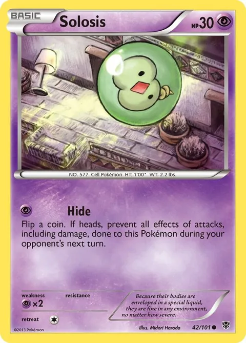 Solosis #42/101 Reverse Holofoil Pokémon card from Plasma Blast