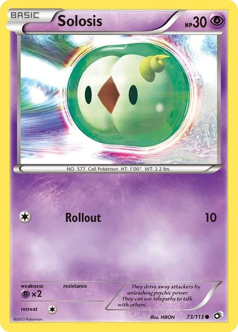 Solosis 73 #73/113 Reverse Holofoil Pokémon card from Legendary Treasures