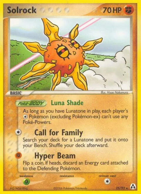 Solrock #25/92 Pokémon card from EX Legend Maker