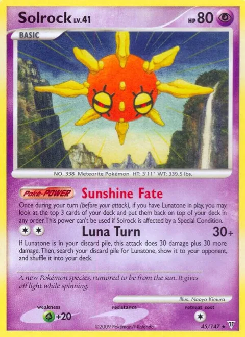 Solrock #45 Pokémon card from Supreme Victors