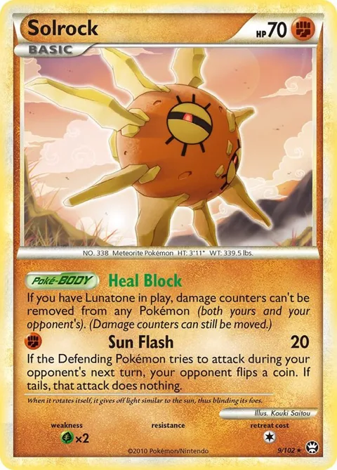 Solrock #9/102 Reverse Holofoil Pokémon card from Triumphant