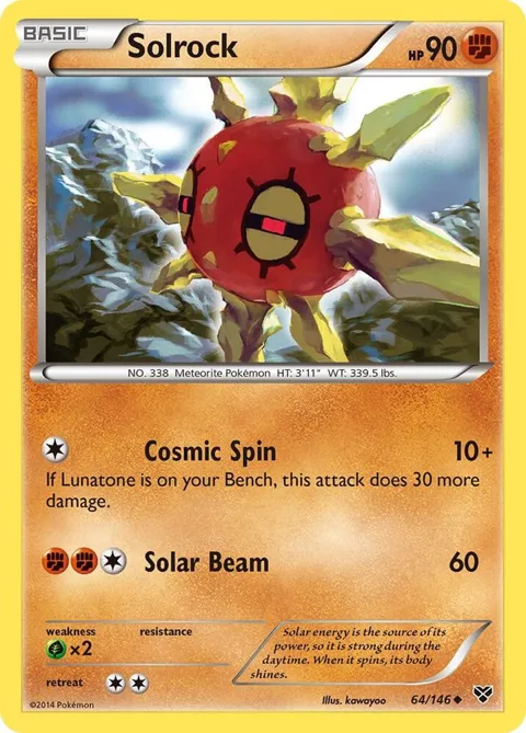 Solrock #64/146 Pokémon card from XY Base Set