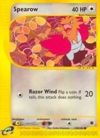 Spearow #130/165 Reverse Holofoil Pokémon card from Expedition