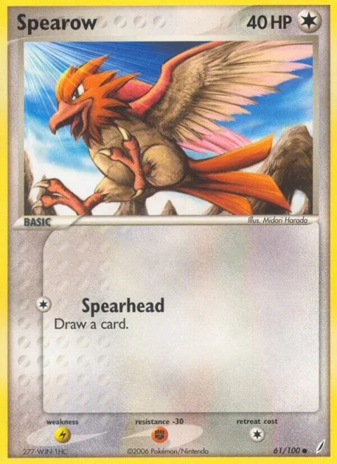 Spearow #61/100 Pokémon card from EX Crystal Guardians