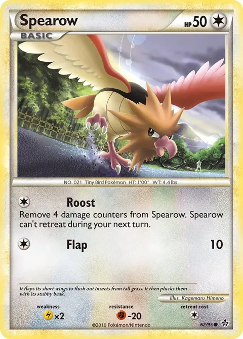 Spearow #62/95 Pokémon card from Unleashed