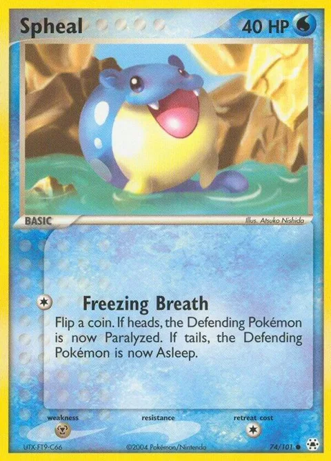 Spheal #74/101 Pokémon card from EX Hidden Legends