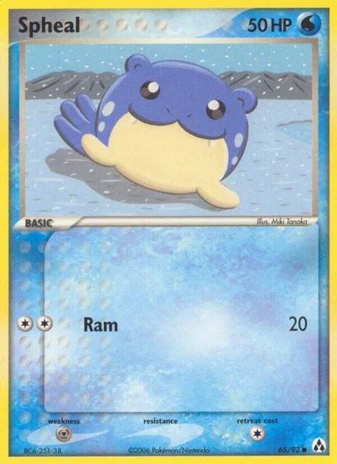 Spheal #65/92 Reverse Holofoil Pokémon card from EX Legend Maker