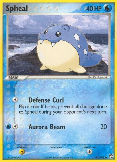 Spheal #65/108 Pokémon card from EX Power Keepers