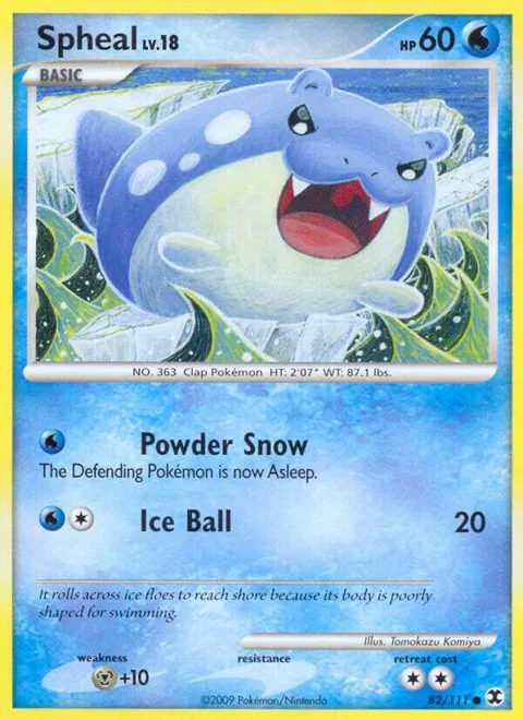 Spheal #82/111 Reverse Holofoil Pokémon card from Rising Rivals