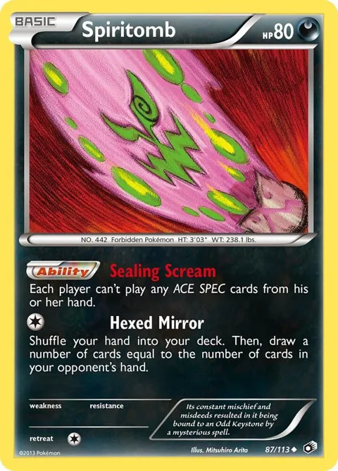 Spiritomb #87/113 Reverse Holofoil Pokémon card from Legendary Treasures