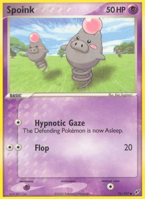 Spoink #76/107 Pokémon card from EX Deoxys