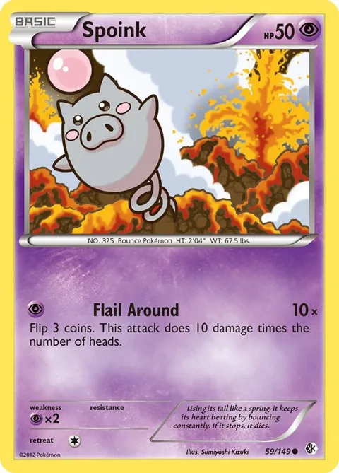 Spoink #59/149 Pokémon card from Boundaries Crossed