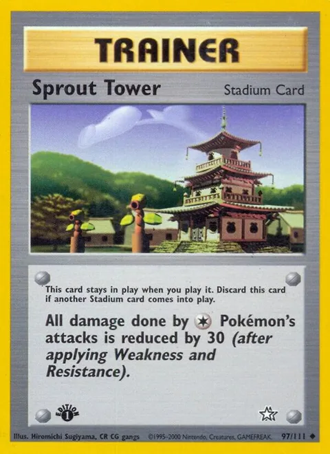 Sprout Tower #097/111 Unlimited Pokémon card from Neo Genesis