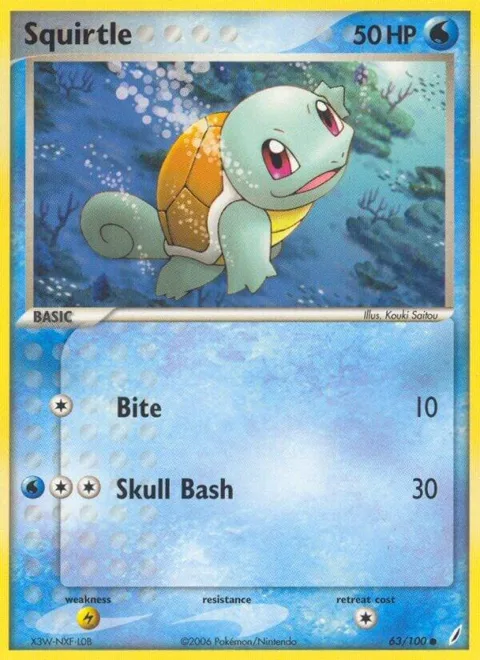Squirtle - 063/100 #63/100 Reverse Holofoil Pokémon card from EX Crystal Guardians