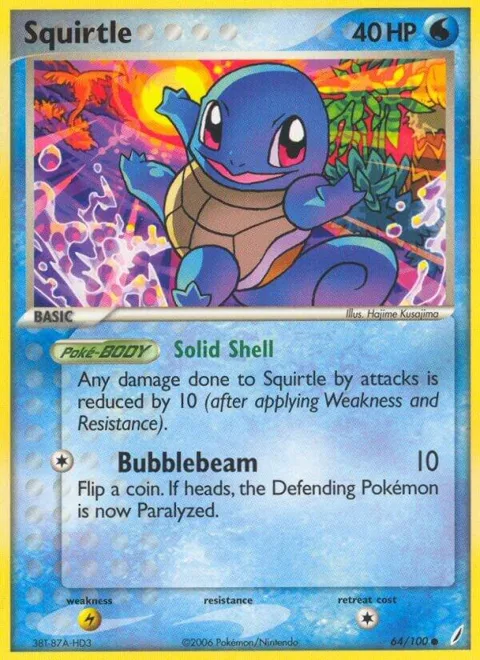 Squirtle - 064/100 #64/100 Reverse Holofoil Pokémon card from EX Crystal Guardians