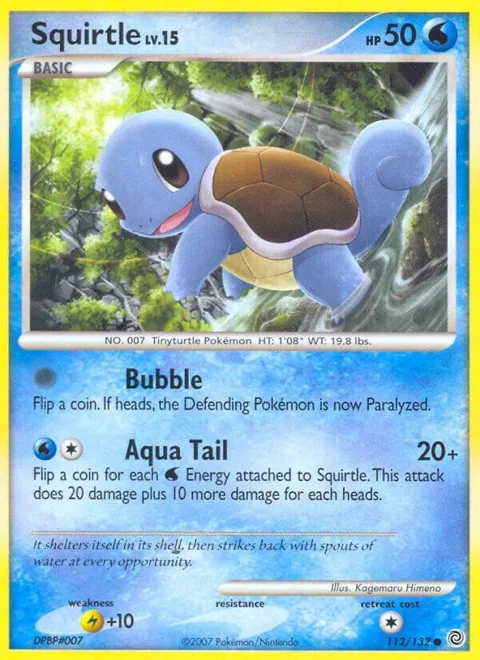 Squirtle #112/132 Pokémon card from Secret Wonders
