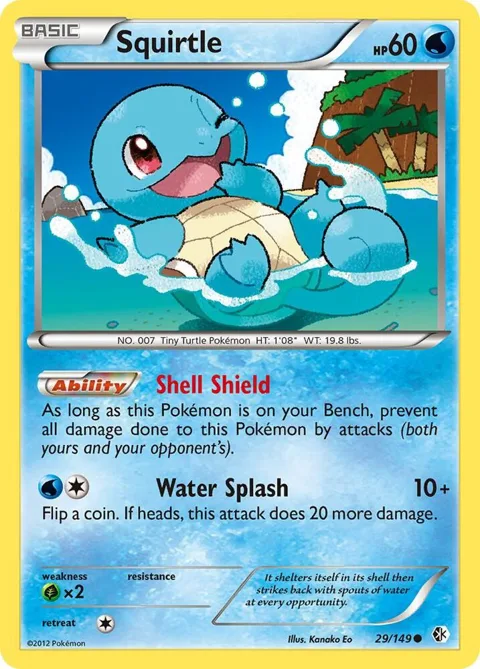 Squirtle #29/149 Reverse Holofoil Pokémon card from Boundaries Crossed