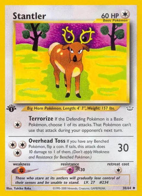 Stantler #38/64 Unlimited Pokémon card from Neo Revelation