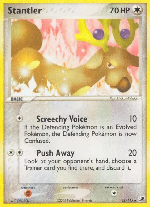 Stantler #32/115 Reverse Holofoil Pokémon card from EX Unseen Forces
