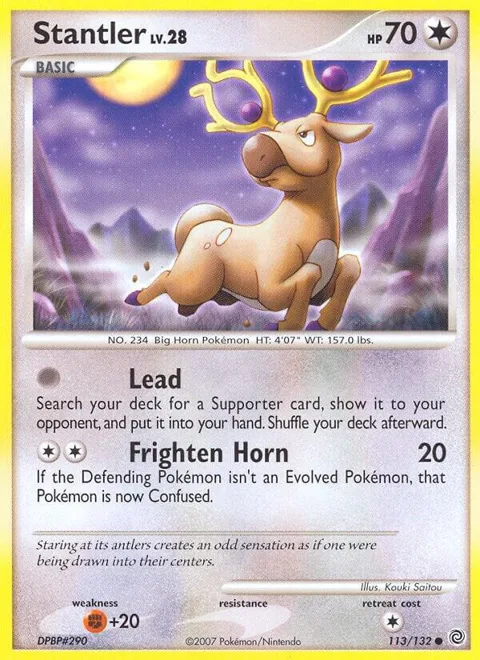 Stantler #113/132 Reverse Holofoil Pokémon card from Secret Wonders