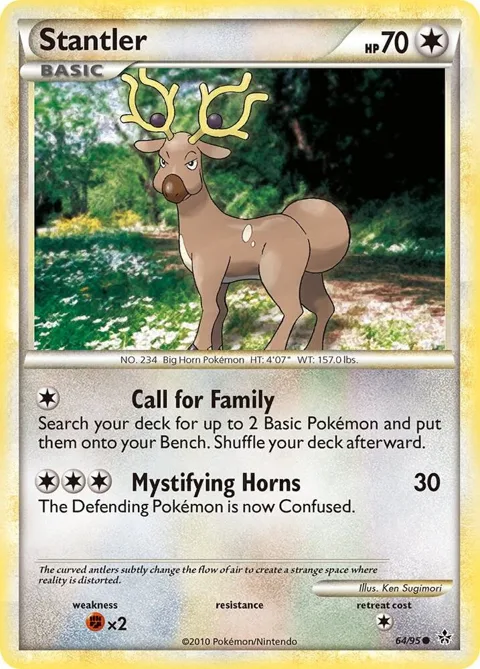Stantler #64/95 Pokémon card from Unleashed