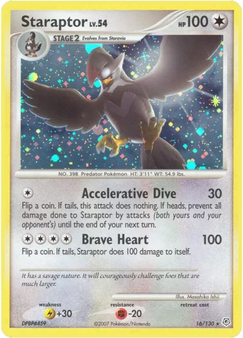Staraptor #16/130 Holofoil Pokémon card from Diamond and Pearl