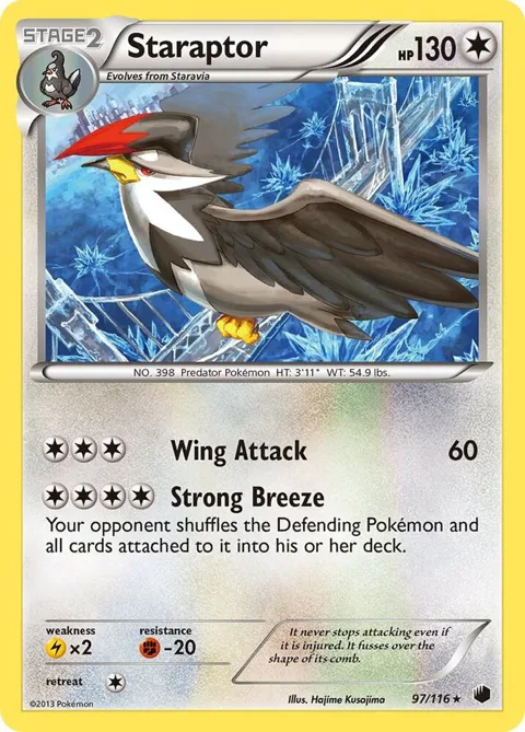 Staraptor #97/116 Reverse Holofoil Pokémon card from Plasma Freeze