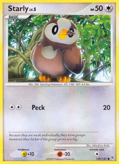Starly #129 Pokémon card from Supreme Victors