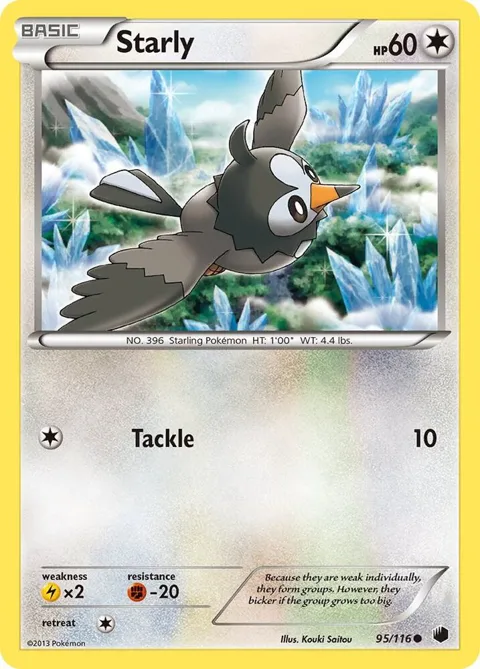 Starly #95/116 Pokémon card from Plasma Freeze