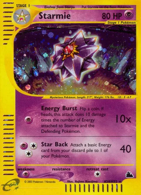 Starmie H28 #H28/H32 Holofoil Pokémon card from Skyridge