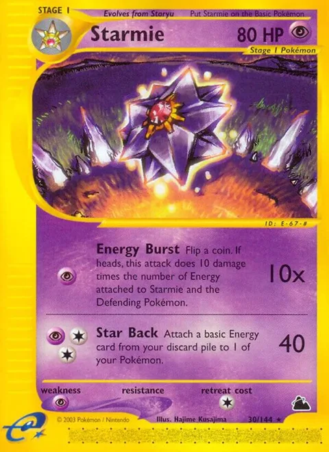 Starmie 30 #030/144 Reverse Holofoil Pokémon card from Skyridge