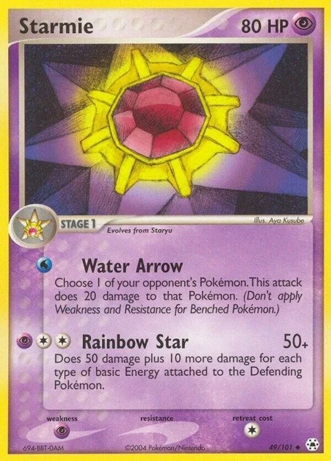 Starmie #49/101 Reverse Holofoil Pokémon card from EX Hidden Legends