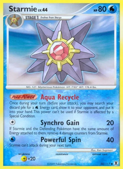 Starmie #50/111 Reverse Holofoil Pokémon card from Rising Rivals