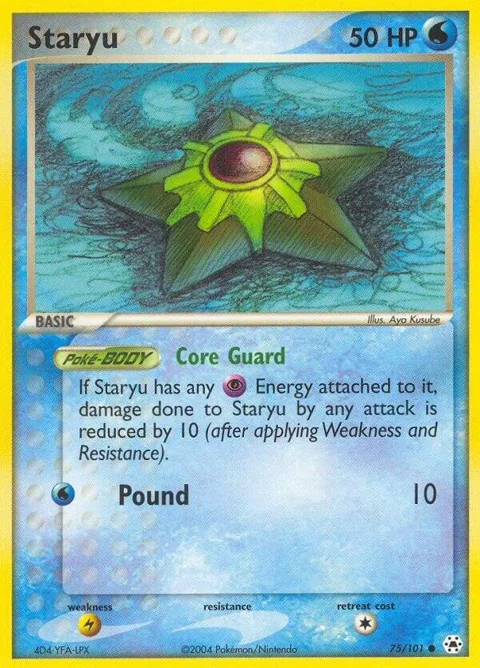 Staryu #75/101 Pokémon card from EX Hidden Legends