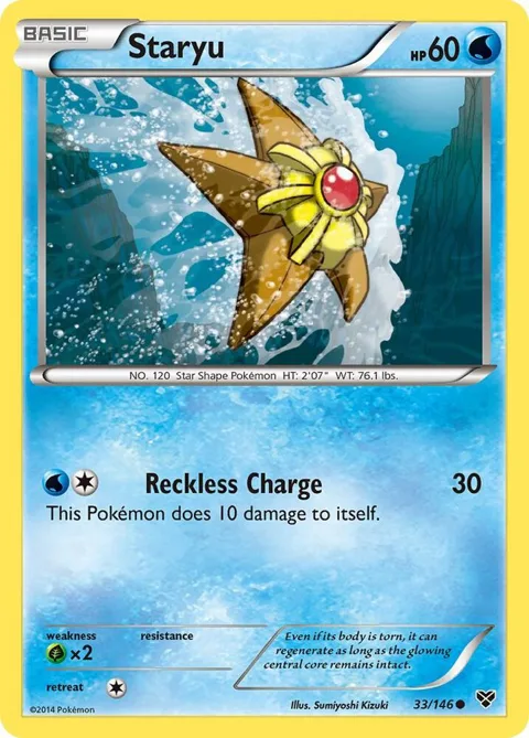 Staryu #33/146 Reverse Holofoil Pokémon card from XY Base Set