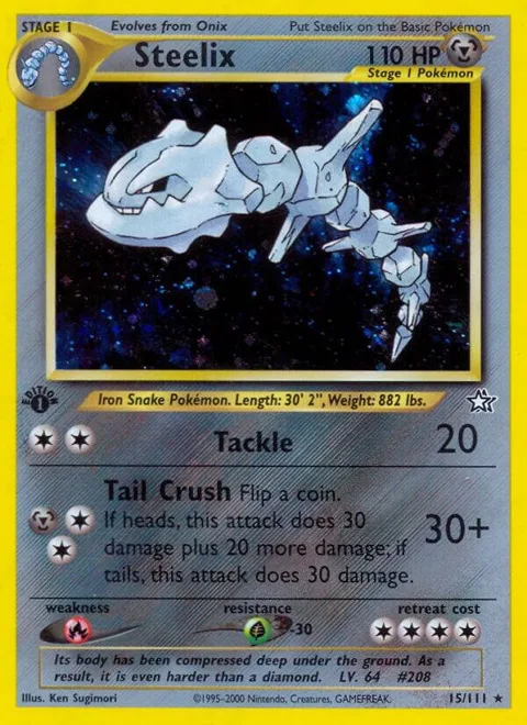 Steelix #015/111 Unlimited Holofoil Pokémon card from Neo Genesis
